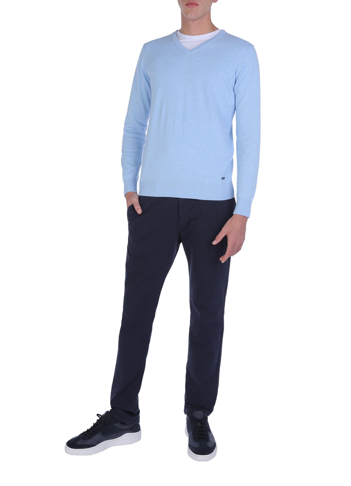 Vince v-neck plain cotton sweater