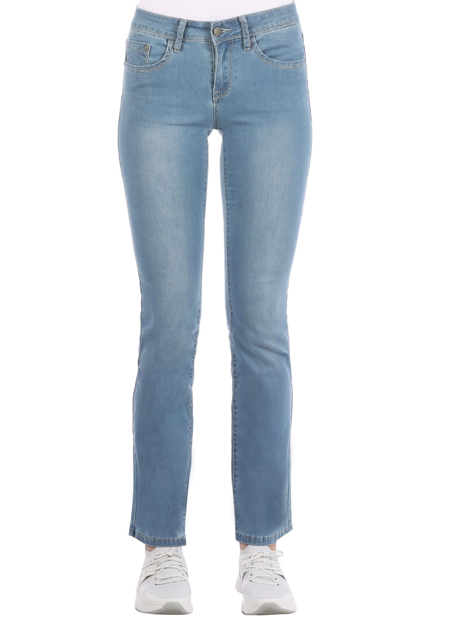 Straight mid rise jeans