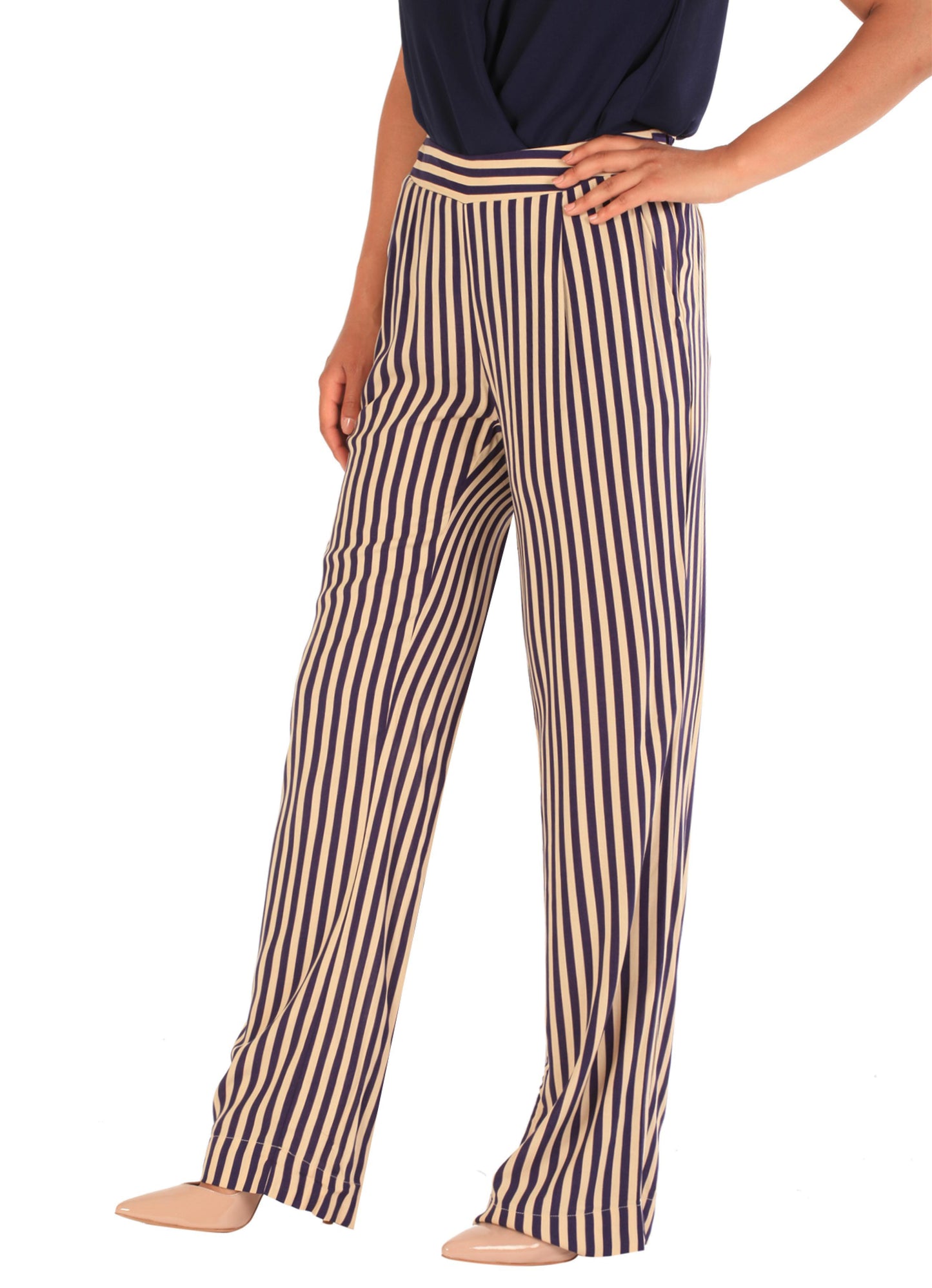 Striped loose trousers