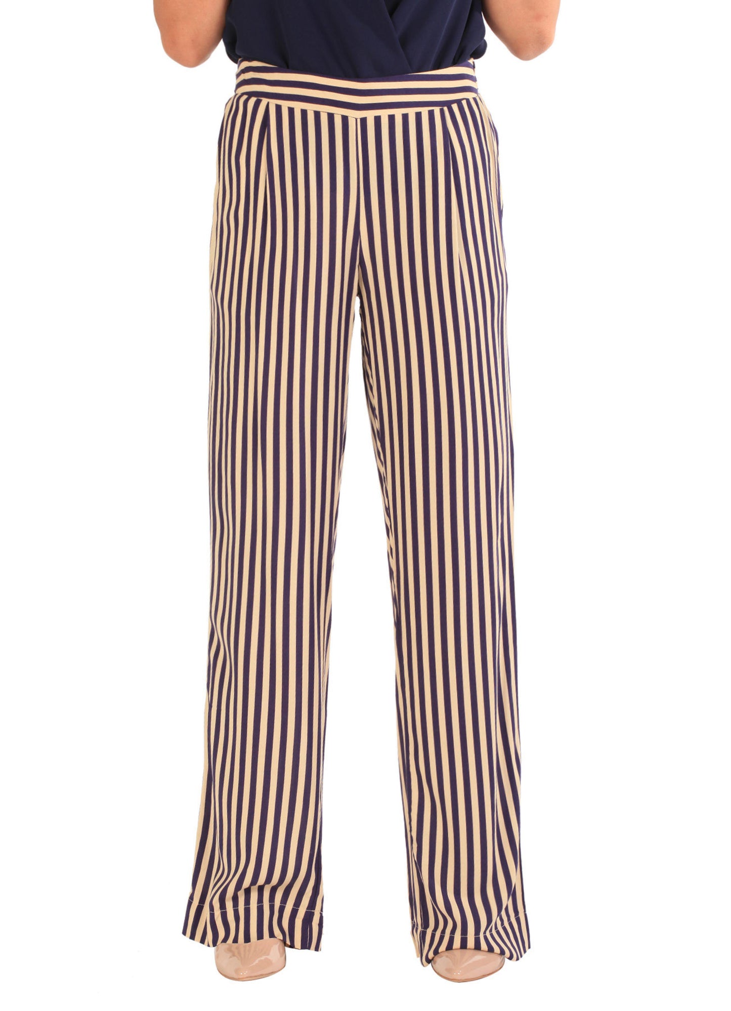 Striped loose trousers